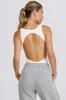 Soft Active Open-Back Bodysuit in White sold by Bo + Tee