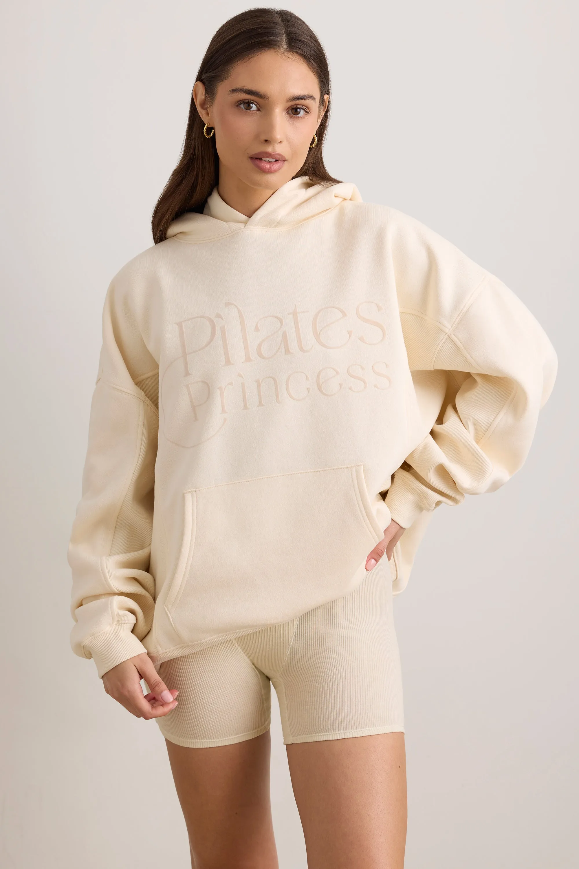 Pilates Princess - Oversized Hooded Sweatshirt in Vanilla sold by Bo + Tee