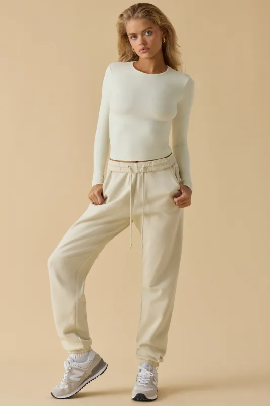 Second Skin - Soft Active Long Sleeve Top in Bone made by Bo + Tee