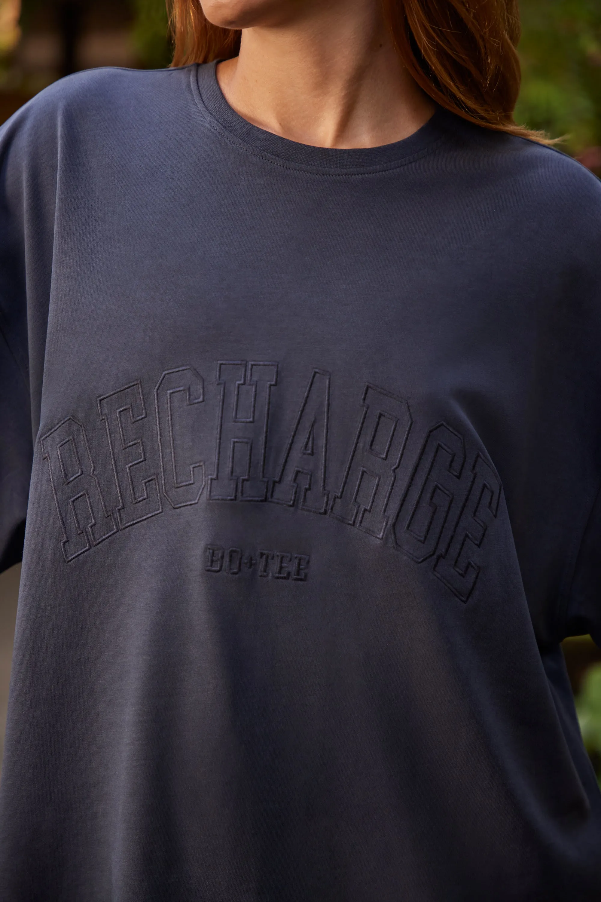 Recharge - Oversized Short Sleeve T-Shirt in Black sold by Bo + Tee product image thumbnail 4