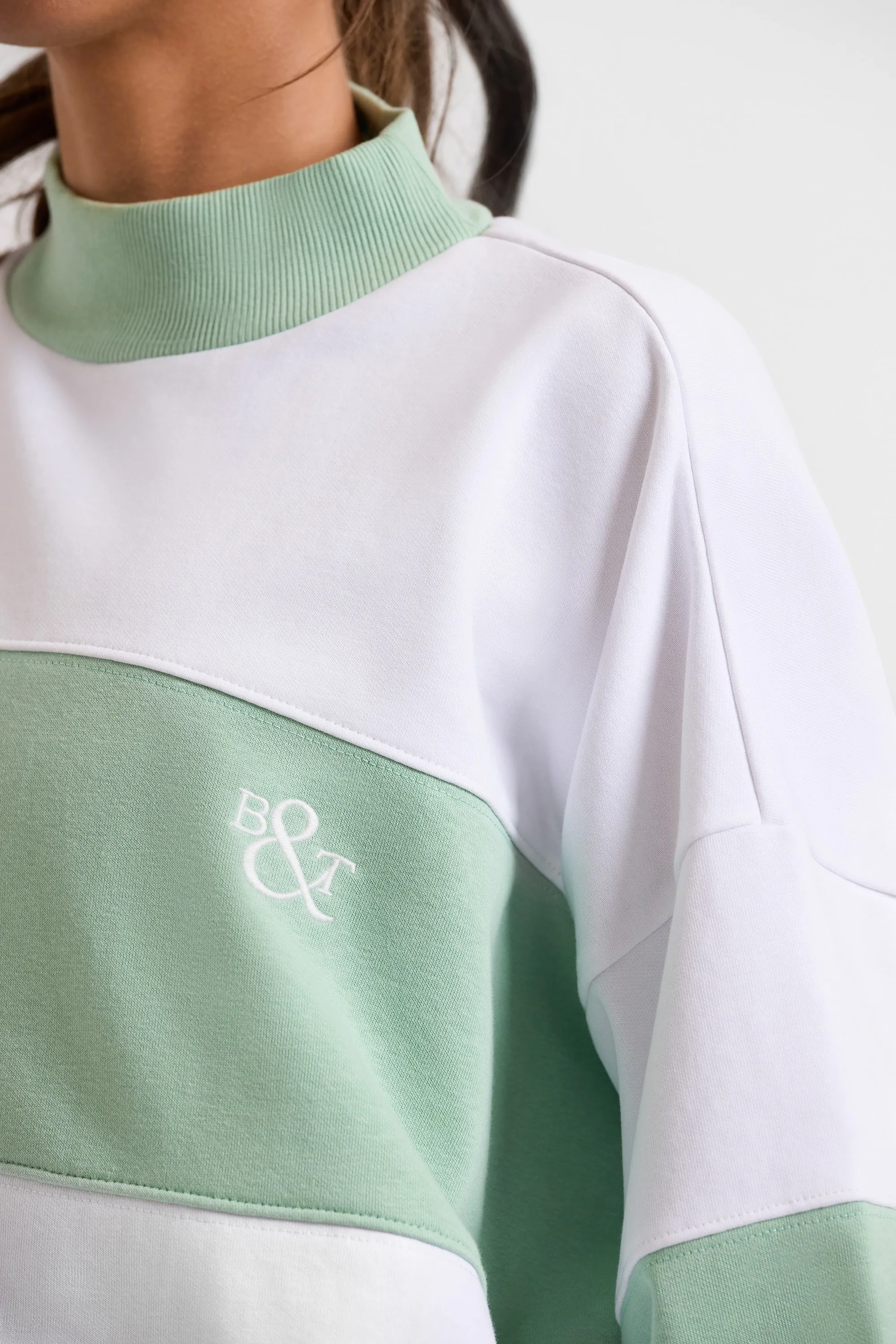 Game - Oversized High Neck Sweatshirt in Mint Green sold by Bo + Tee product image thumbnail 4