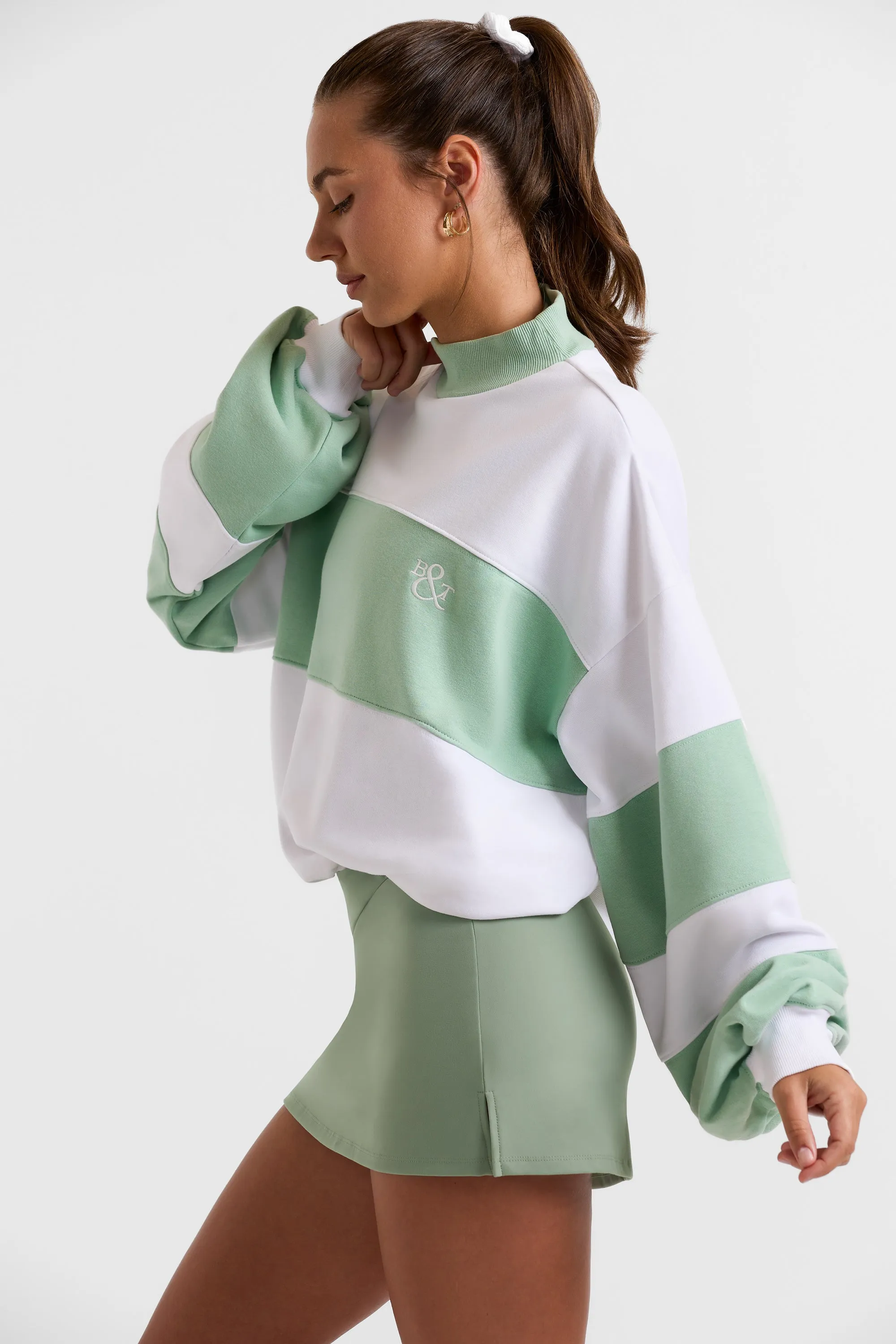 Game - Oversized High Neck Sweatshirt in Mint Green sold by Bo + Tee product image thumbnail 2
