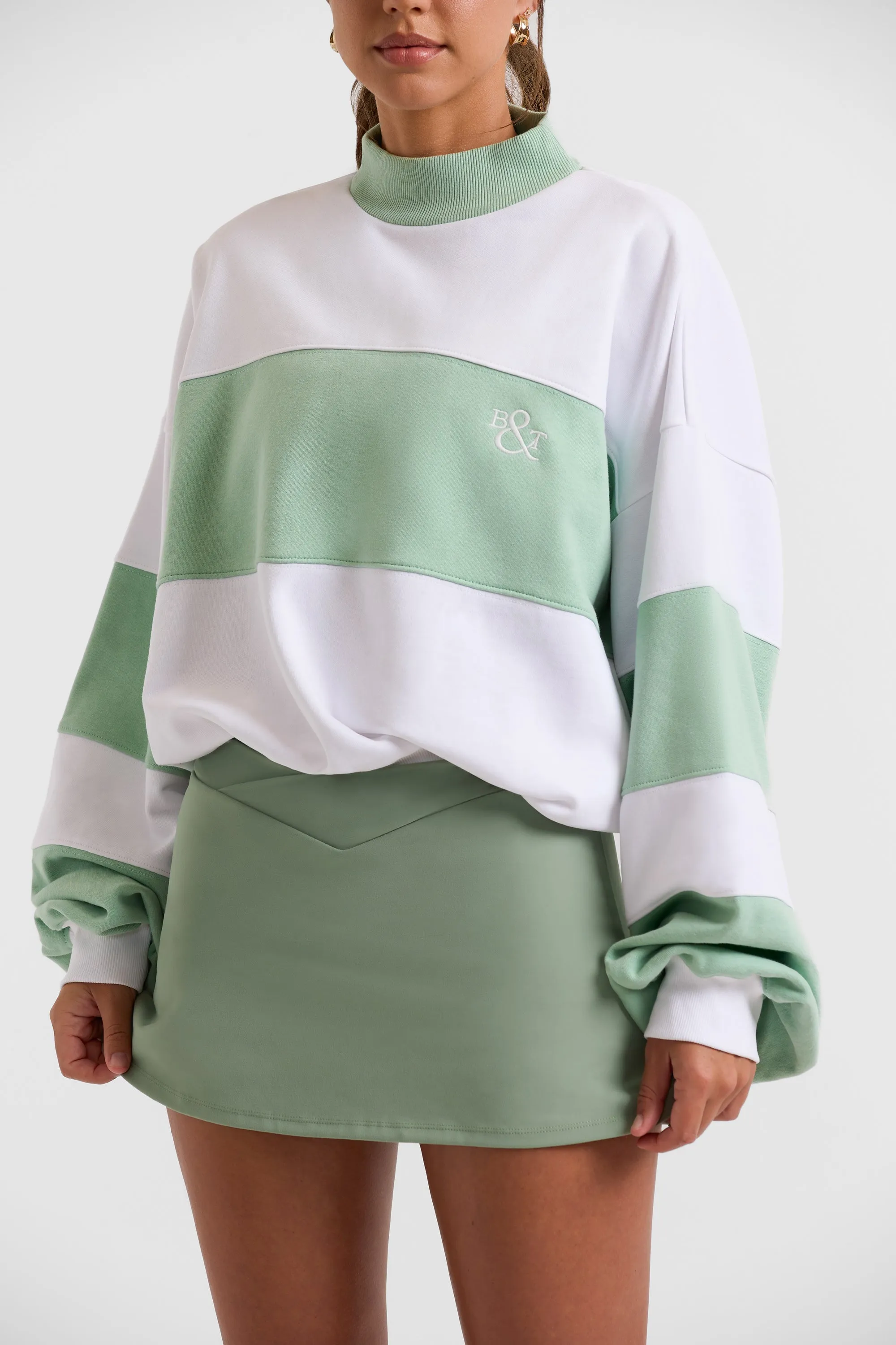 Game - Oversized High Neck Sweatshirt in Mint Green sold by Bo + Tee product image thumbnail 5
