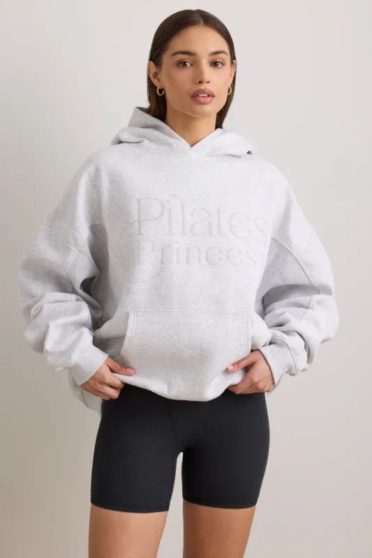 Pilates Princess - Oversized Hooded Sweatshirt in Light Grey Melange sold by Bo + Tee