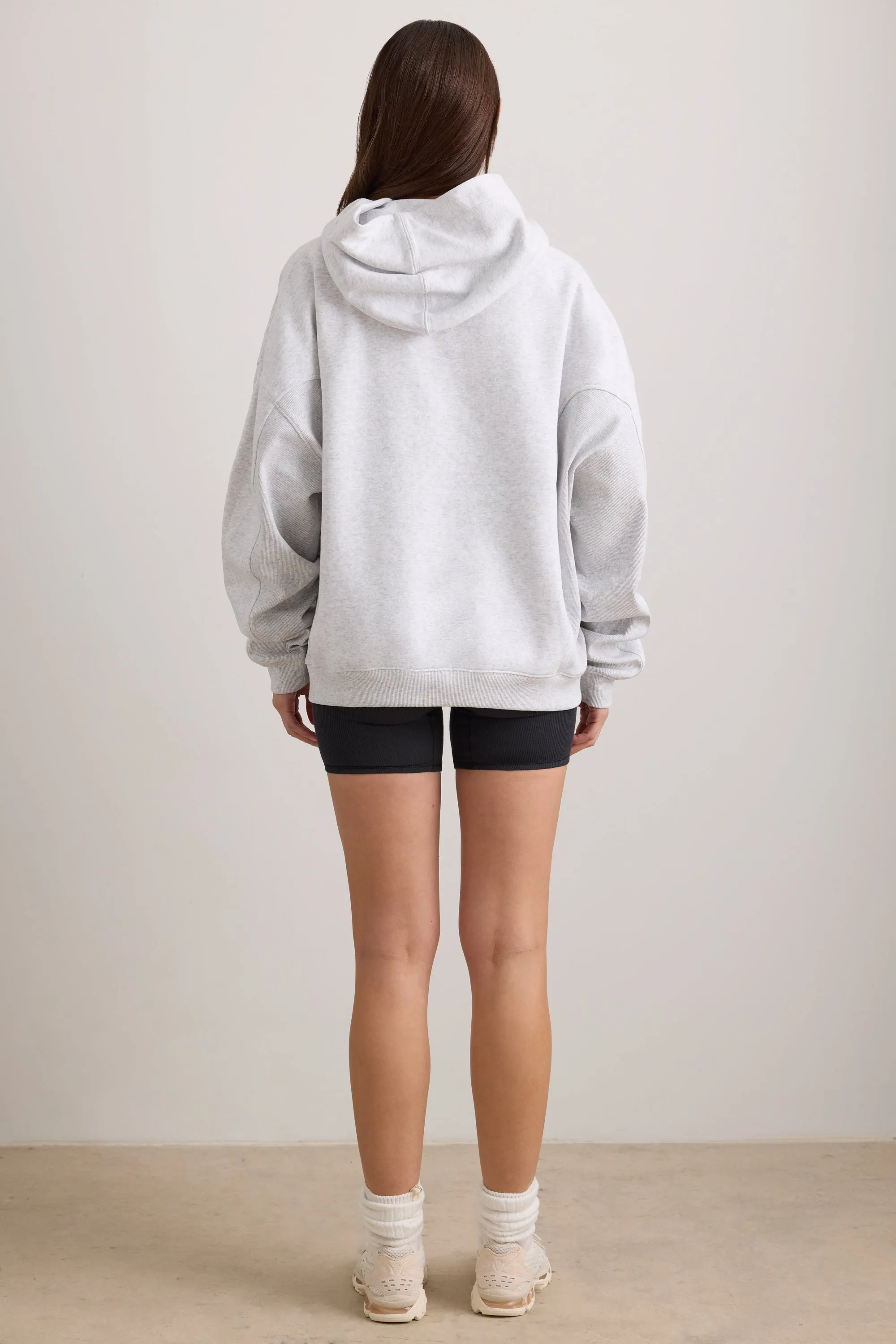 Pilates Princess - Oversized Hooded Sweatshirt in Light Grey Melange sold by Bo + Tee product image thumbnail 3