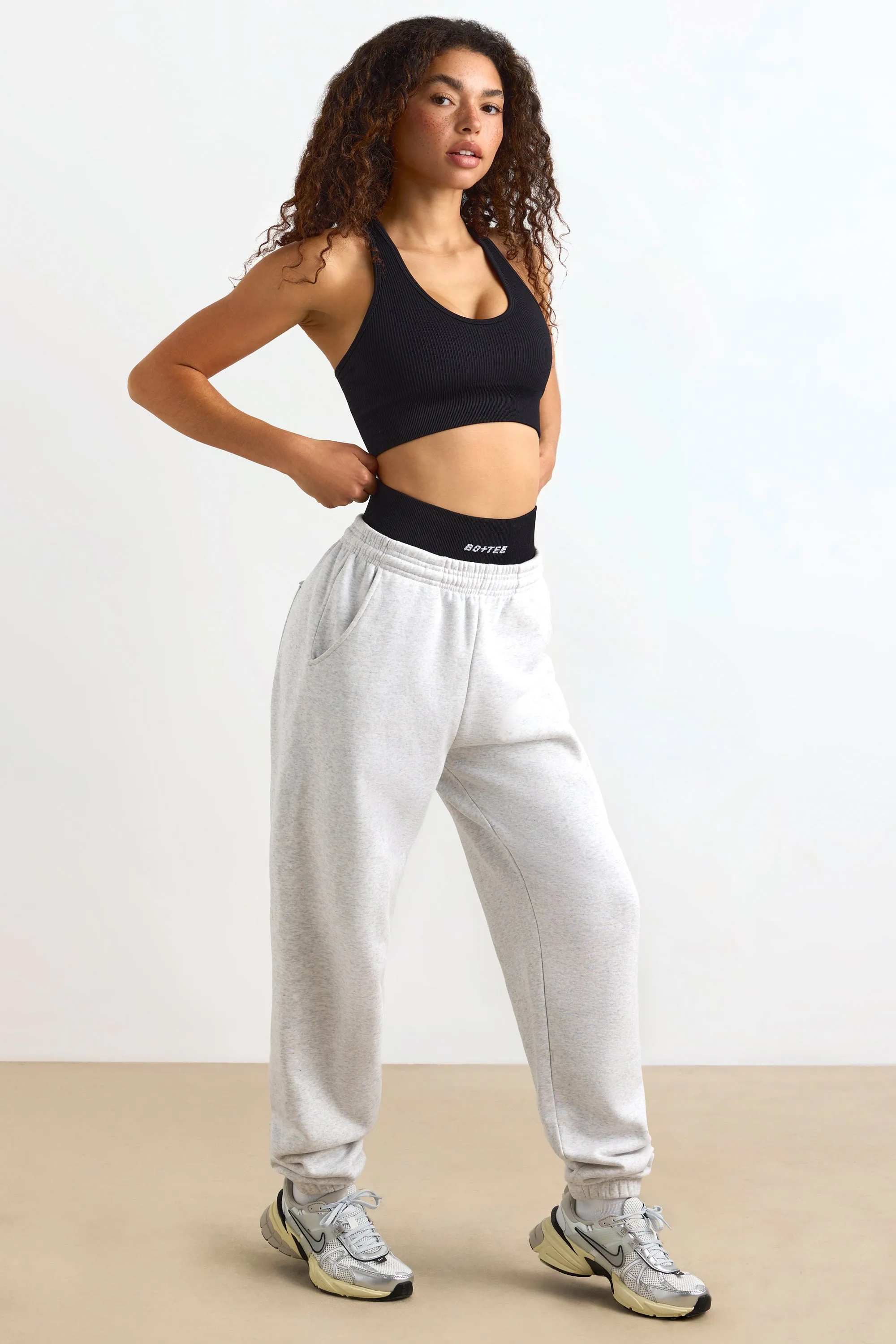 Petite Mid-Rise Joggers in Heather Grey sold by Bo + Tee product image thumbnail 5