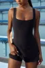 Balance - Square Neck Tennis Dress in Washed Black sold by Bo + Tee