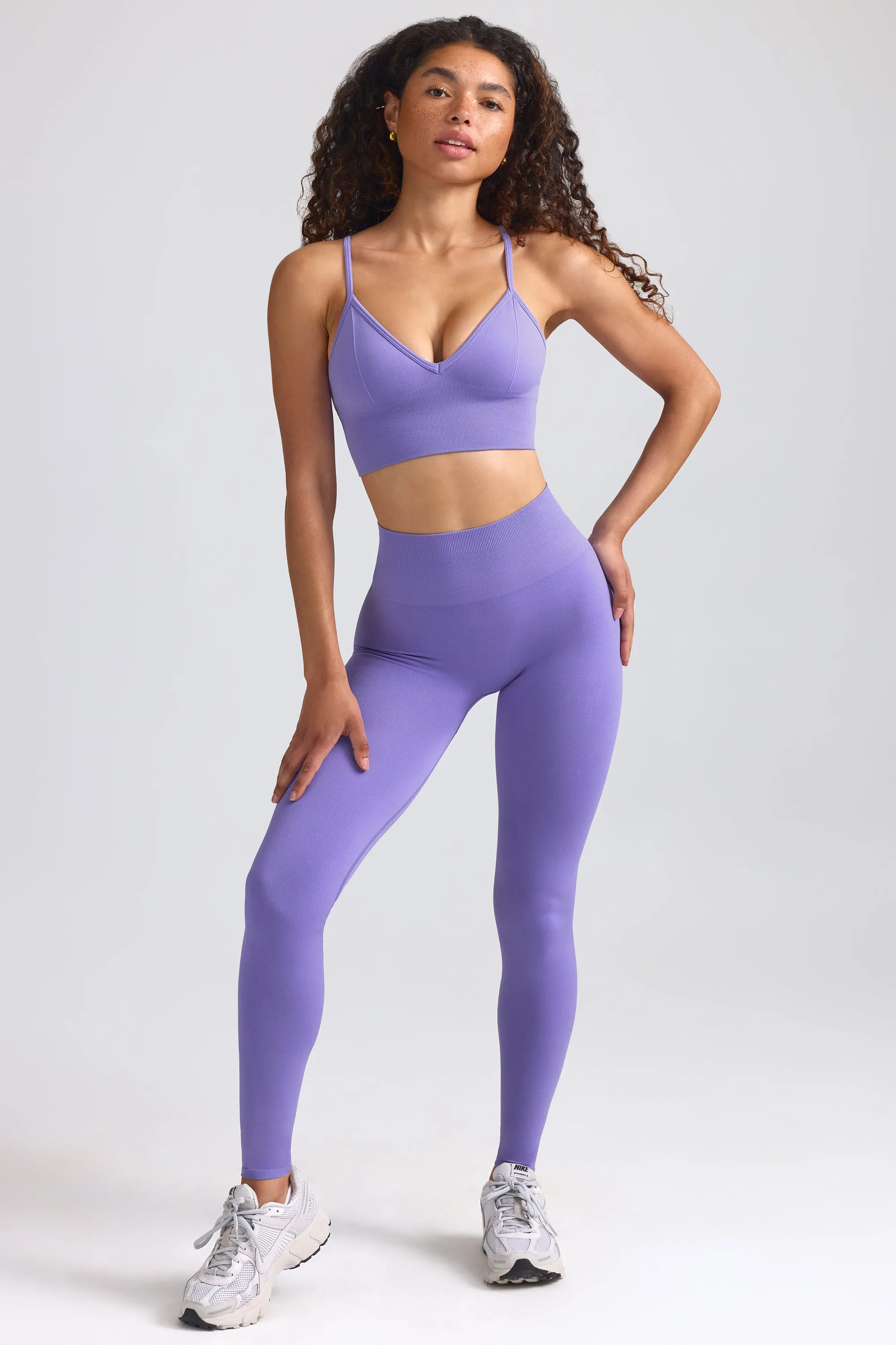 Define Luxe High-Waist Leggings in Purple sold by Bo + Tee product image thumbnail 5