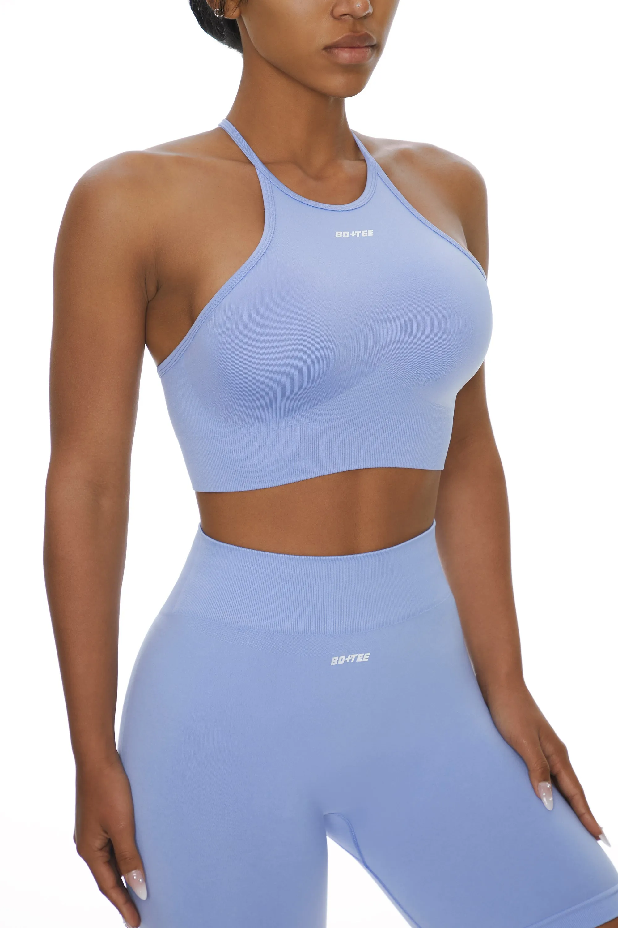 Incline - Racer Crop Top in Confidence Blue sold by Bo + Tee product image thumbnail 5