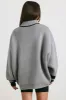 Casual - Oversized Quarter-Zip Chunky-Knit Jumper in Heather Grey sold by Bo + Tee