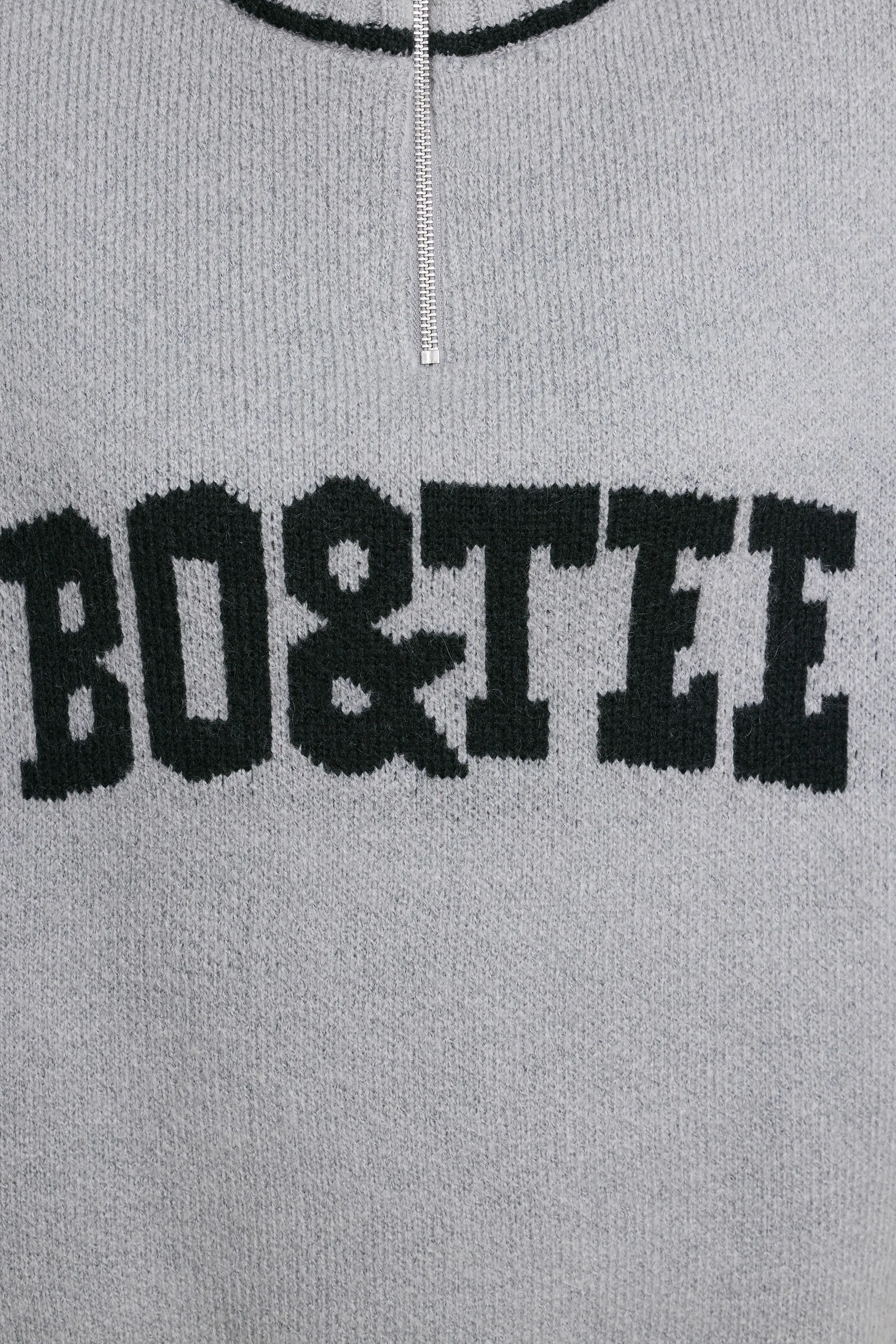Casual - Oversized Quarter-Zip Chunky-Knit Jumper in Heather Grey sold by Bo + Tee product image thumbnail 5