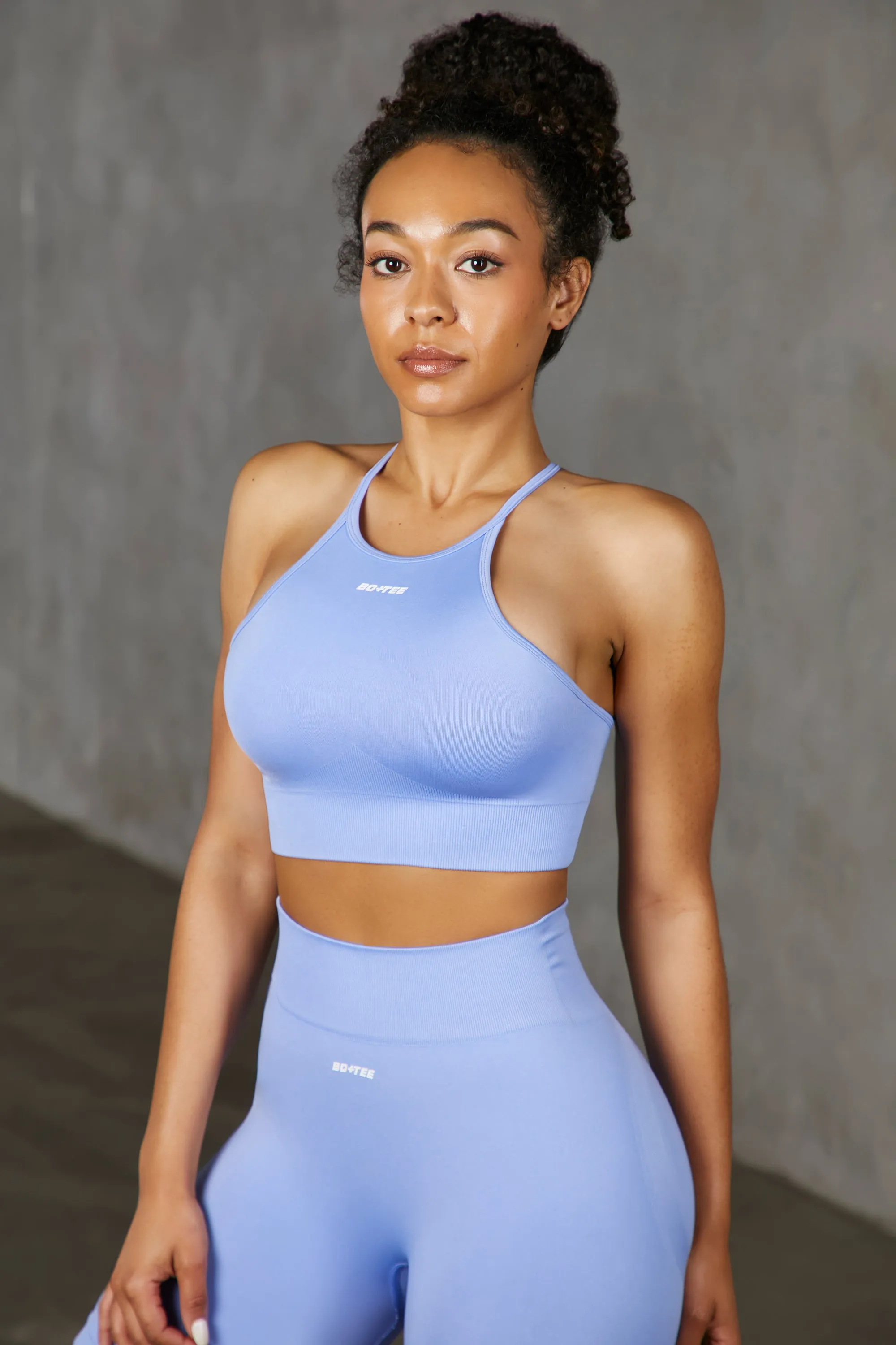Incline - Racer Crop Top in Confidence Blue sold by Bo + Tee