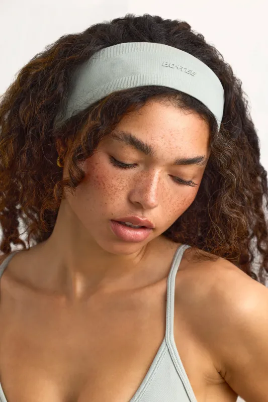 Super Sculpt Seamless Ribbed Headband in Fog sold by Bo + Tee