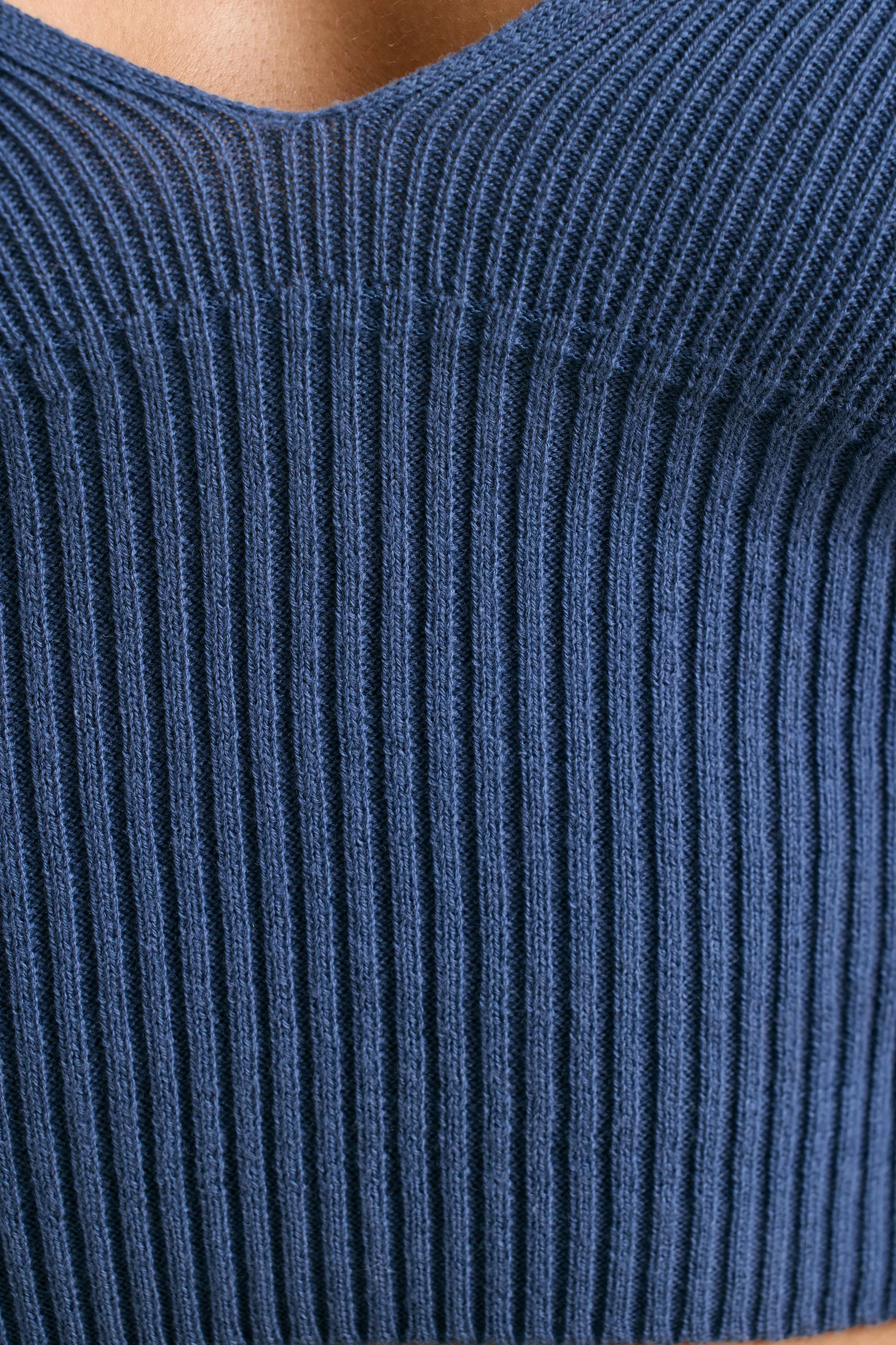 Chunky Knit Tank Top in Washed Navy sold by Bo + Tee product image thumbnail 5