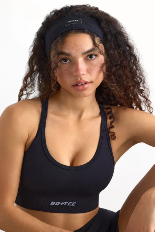 Define Luxe Ribbed Headband in Black sold by Bo + Tee