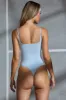 Gym Brat - Square Neck Cotton Bodysuit in Powder Blue sold by Bo + Tee
