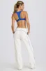 Petite Mid-Rise Straight-Leg Joggers in White sold by Bo + Tee