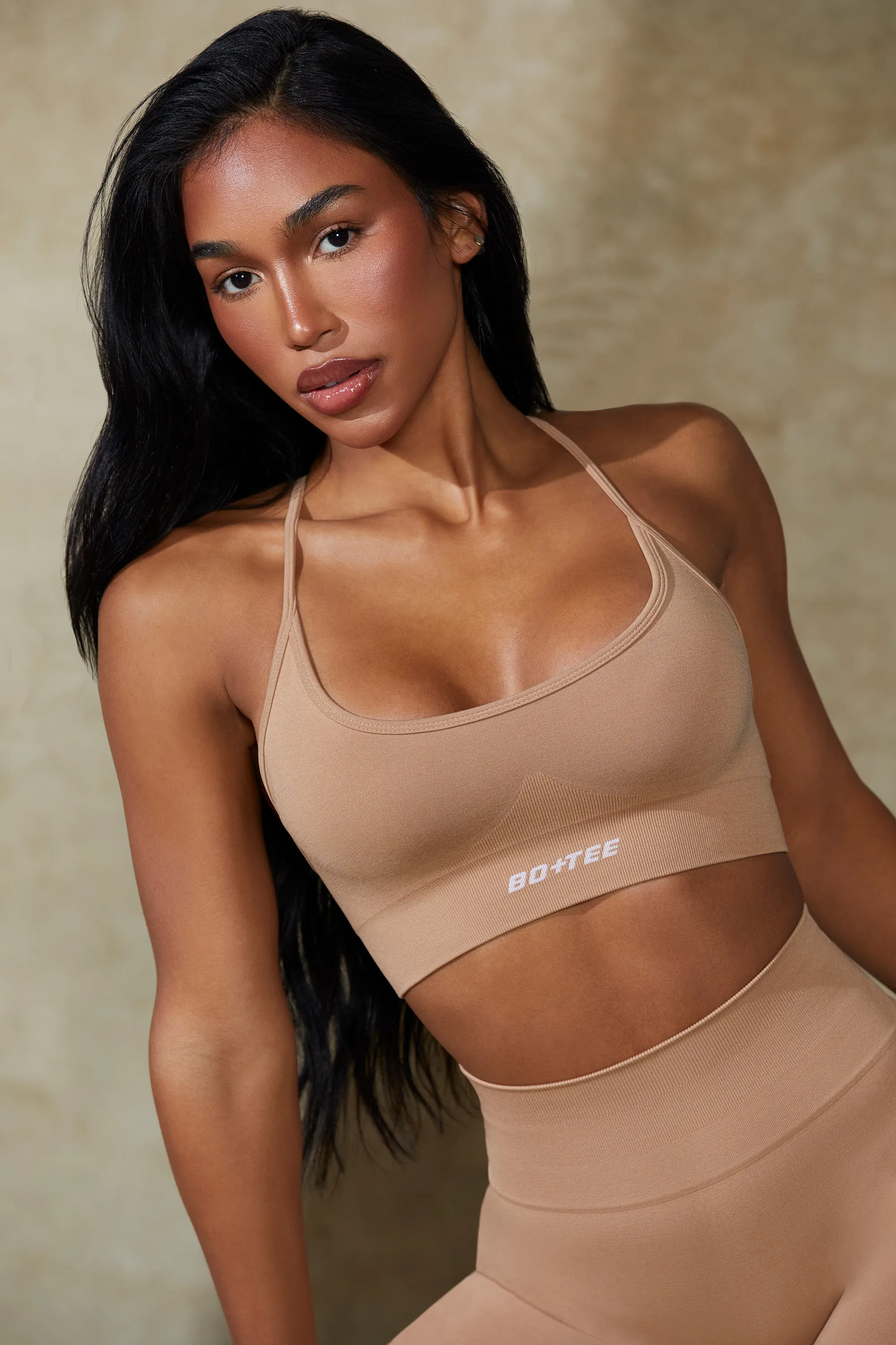 Definition - Low Back Define Luxe Sports Bra in Warm Taupe sold by Bo + Tee product image thumbnail 4