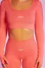 Reignited - Seamless Long Sleeve Crop Top in Coral sold by Bo + Tee