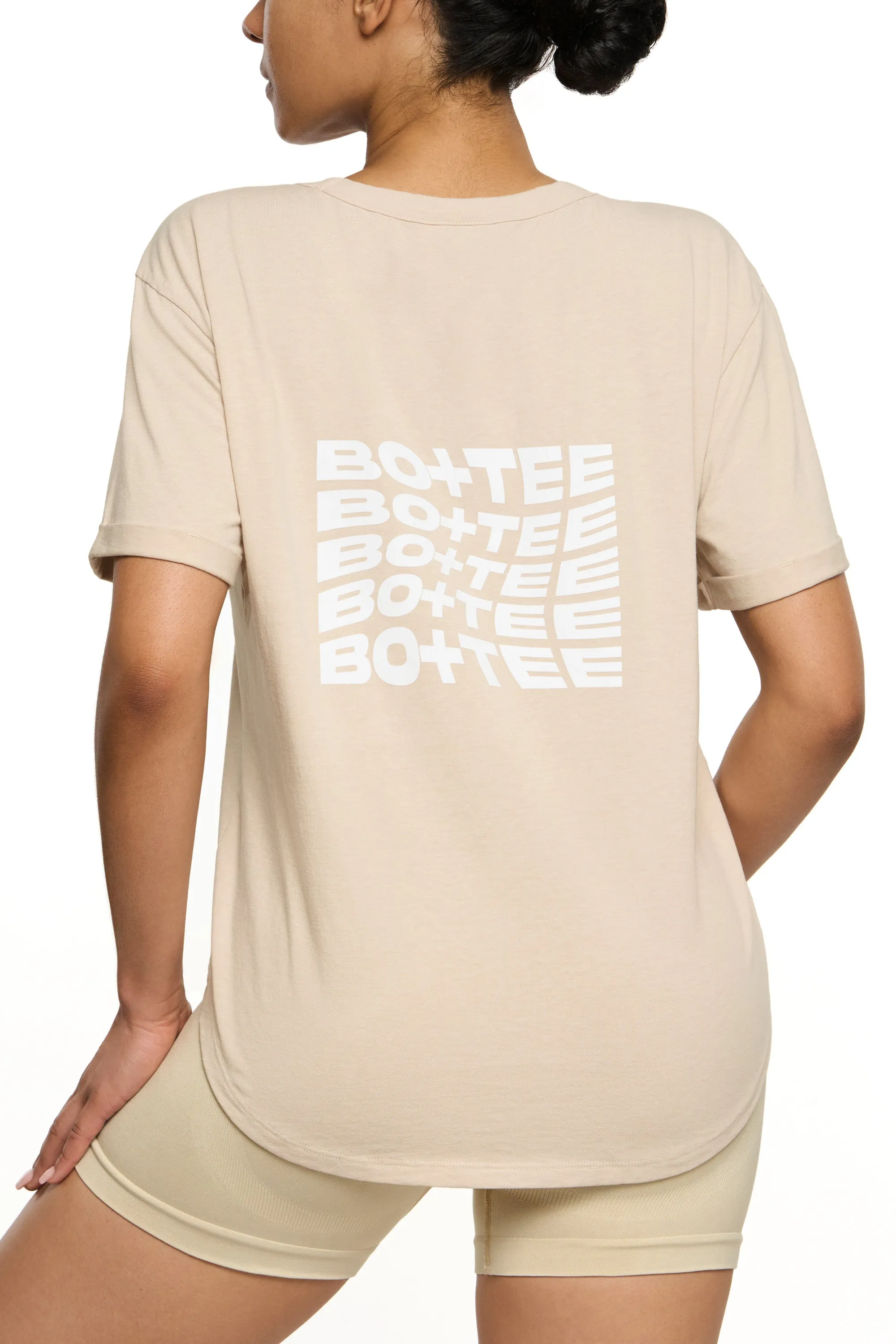 Relax - Oversized Long Length T-Shirt in Sand sold by Bo + Tee product image thumbnail 3