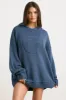 Boyfriend - Oversized Chunky Knit Hoodie in Washed Navy sold by Bo + Tee