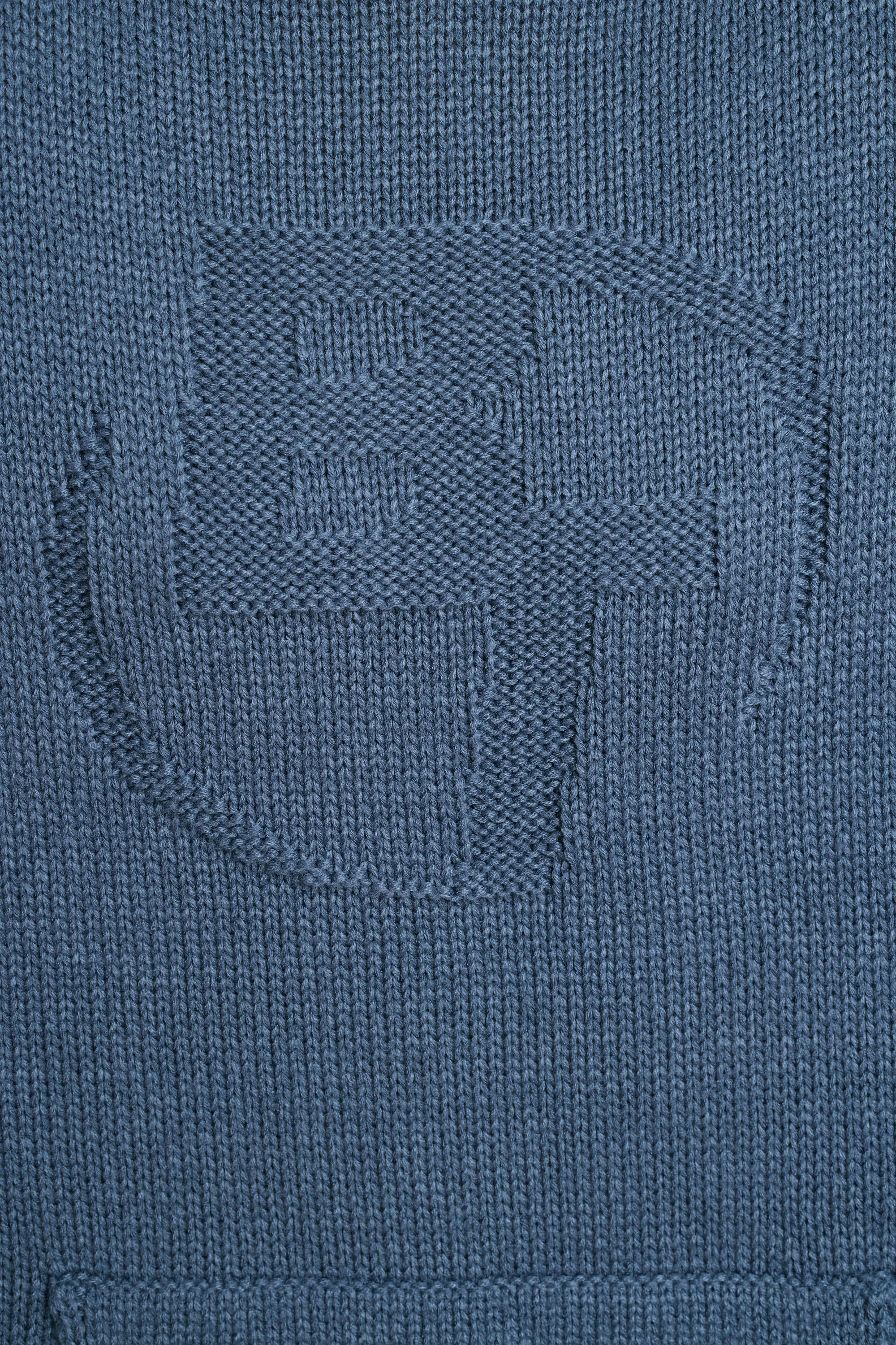 Oversized Chunky Knit Hoodie in Washed Navy sold by Bo + Tee product image thumbnail 4