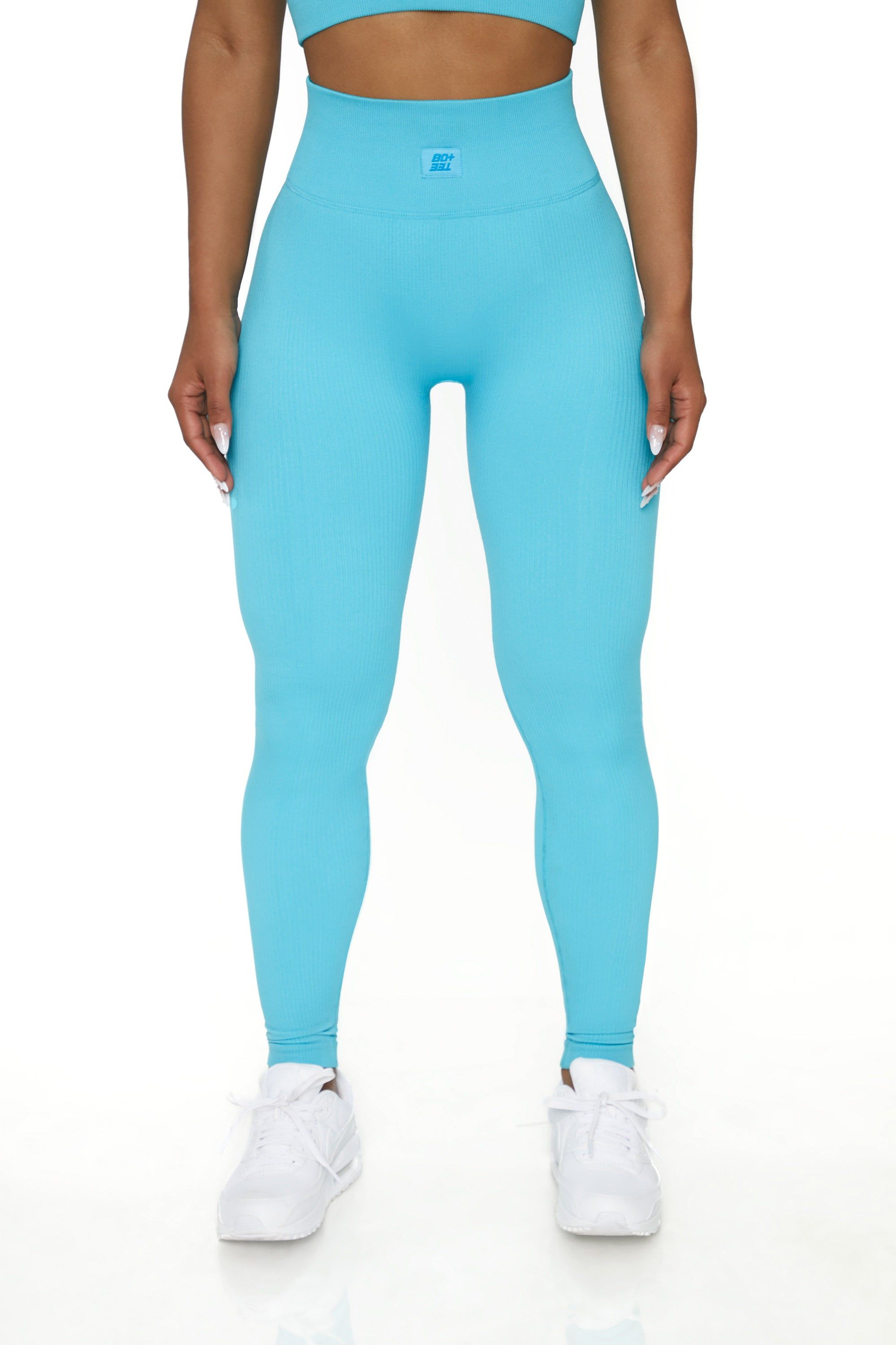 Back In Gear - High Waist Leggings in Blue sold by Bo + Tee product image thumbnail 3