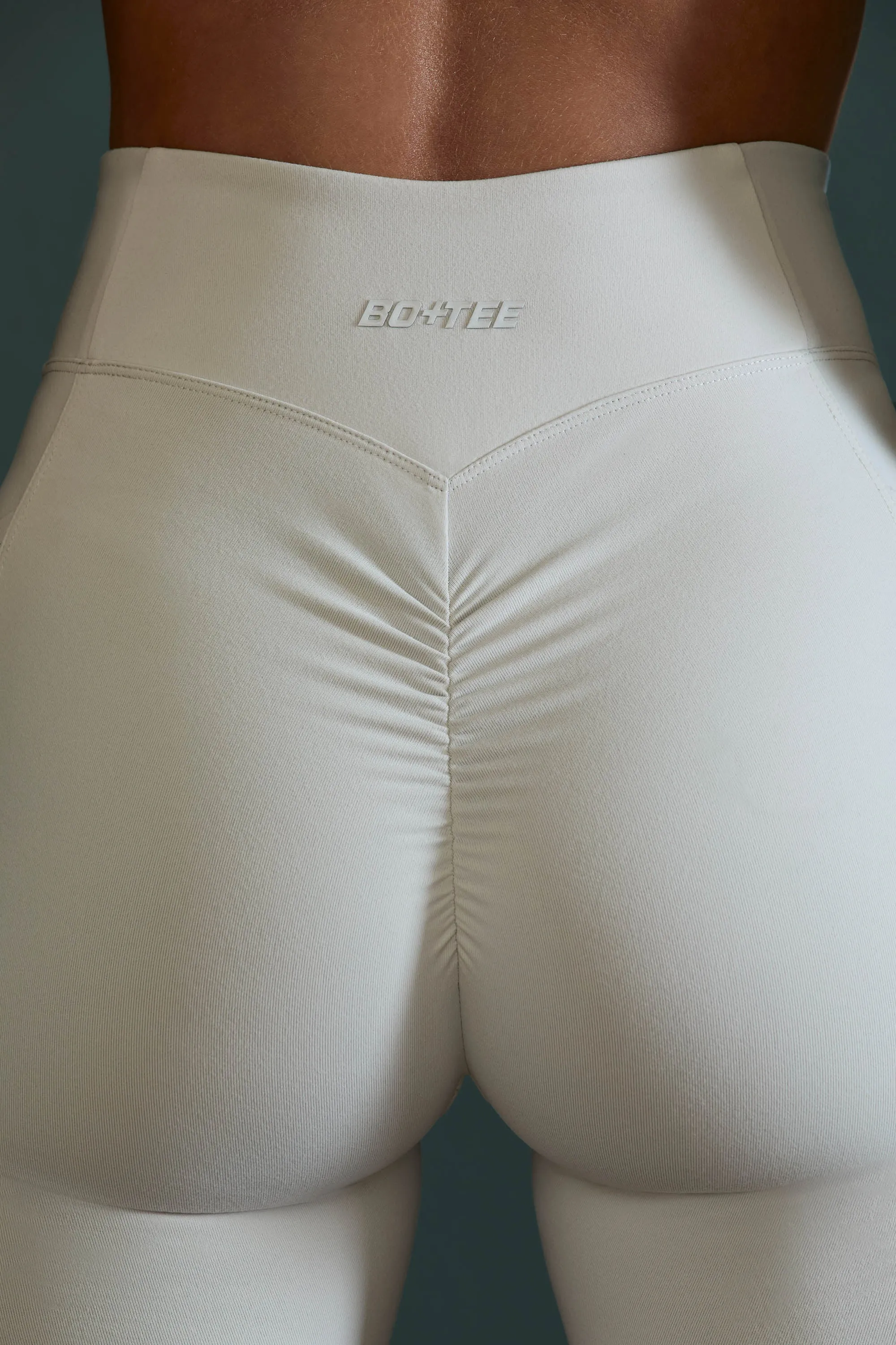 Lightweight Seamless Wrap-Over High-Waist Leggings in Grey sold by Bo + Tee product image thumbnail 4