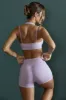 Courage - Plunge Neck Wrap Over Sports Bra in Lilac sold by Bo + Tee