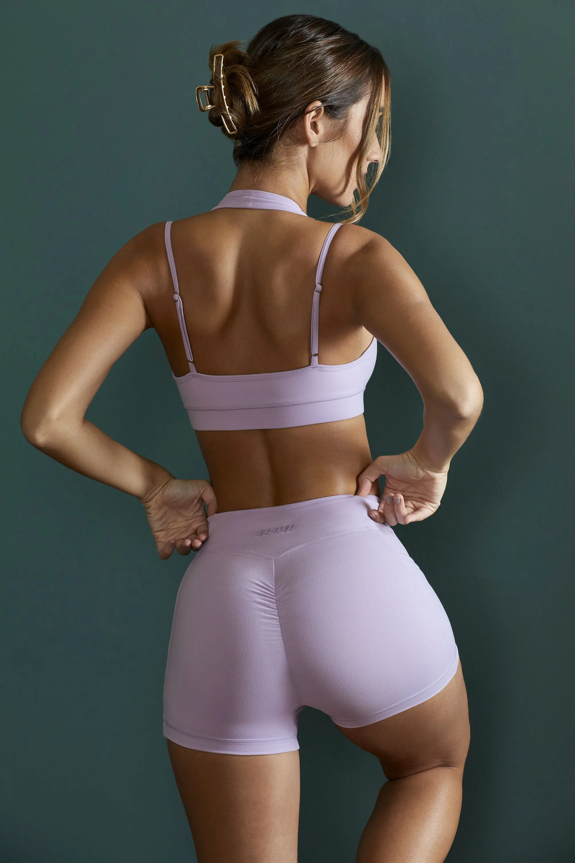 Courage - Plunge Neck Wrap Over Sports Bra in Lilac sold by Bo + Tee product image thumbnail 3
