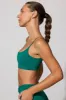 Adjust - Twist Back Scoop Neck Sports Bra in Teal Green sold by Bo + Tee