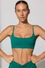Adjust - Twist Back Scoop Neck Sports Bra in Teal Green sold by Bo + Tee
