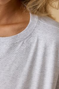 Calm - Oversized Long Sleeve Crop Top in Heather Grey sold by Bo + Tee