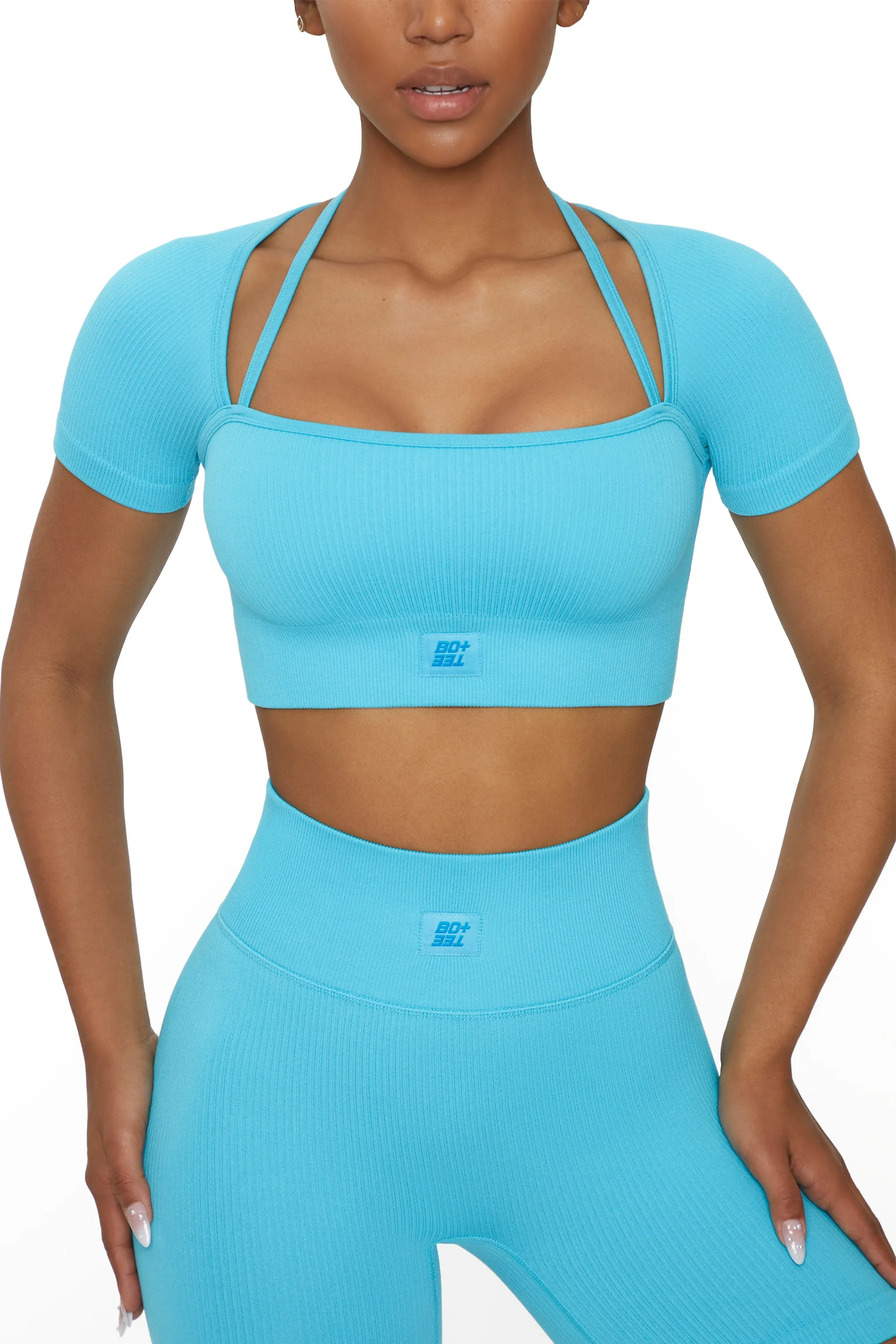 High Energy - Short Sleeve Crop Top in Blue sold by Bo + Tee product image thumbnail 2