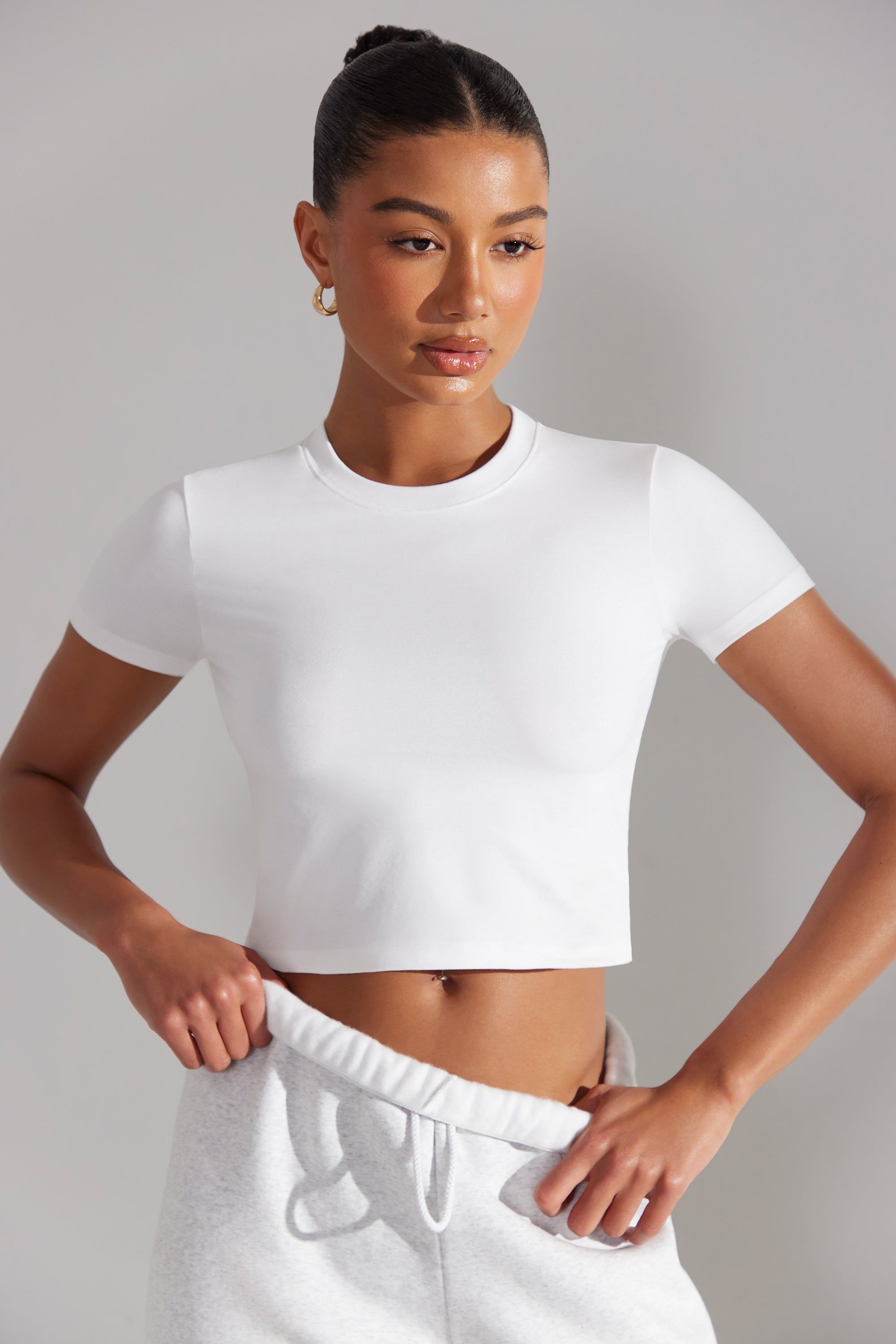 Essence - Cap Sleeve Baby Tee in White sold by Bo + Tee product image thumbnail 5