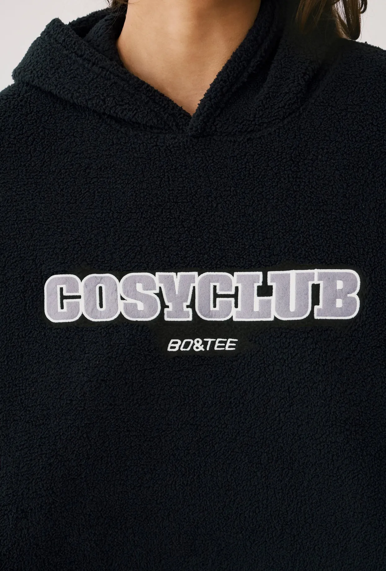 Lounge - Oversized Fleece Hooded Sweatshirt in Onyx sold by Bo + Tee product image thumbnail 4