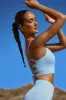 Accomplish - Plunge Neck Open Back FlexiRib Sports Bra in Sky Blue sold by Bo + Tee