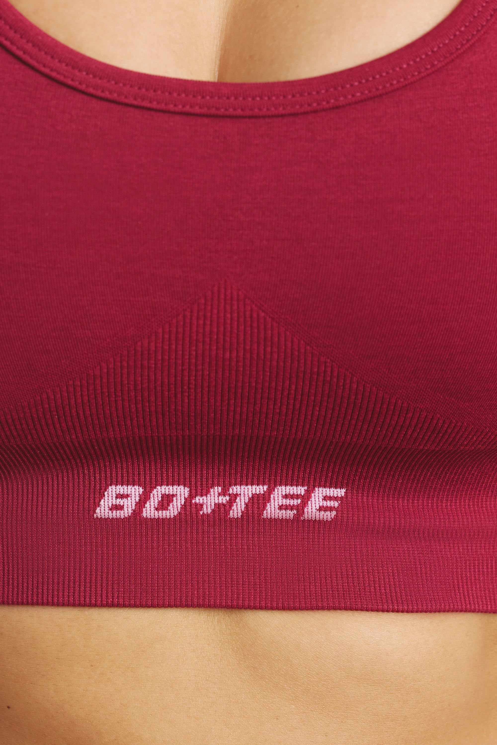 Focused - Halter Neck Define Luxe Sports Bra in Raspberry sold by Bo + Tee product image thumbnail 4