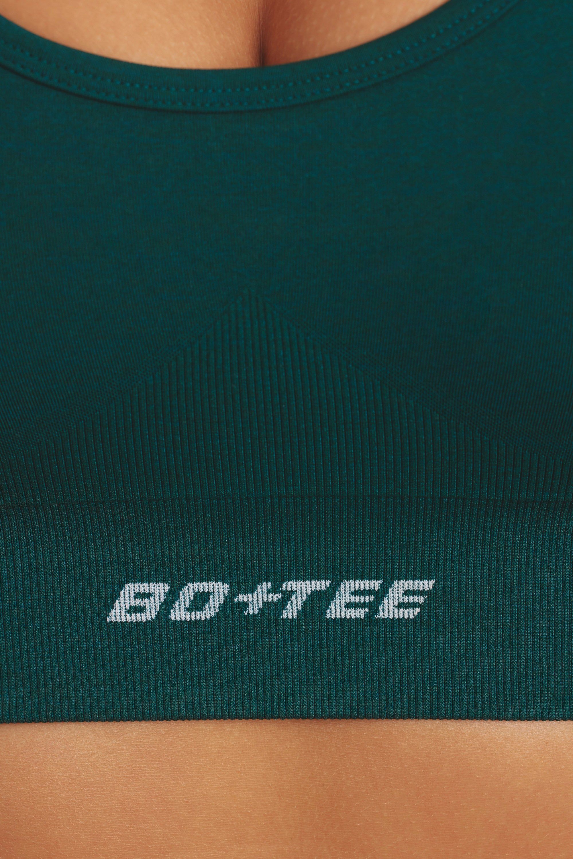 Focused - Halter Neck Define Luxe Sports Bra in Jade Green sold by Bo + Tee product image thumbnail 4