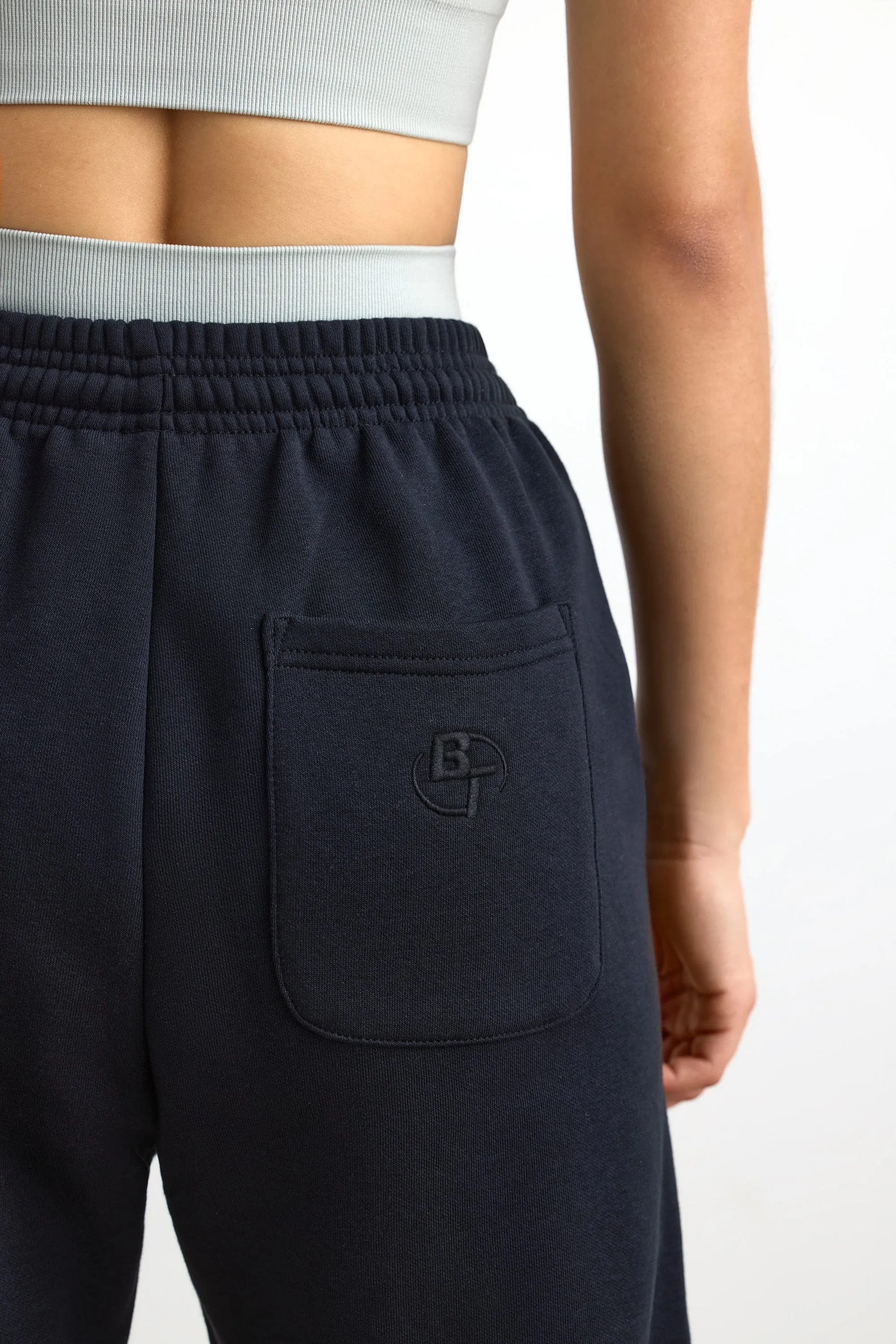 Cotton Fleece Mid-Rise Joggers in Black sold by Bo + Tee product image thumbnail 4