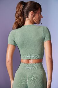 Excel - Define Luxe Baby Tee Crop Top in Sage sold by Bo + Tee
