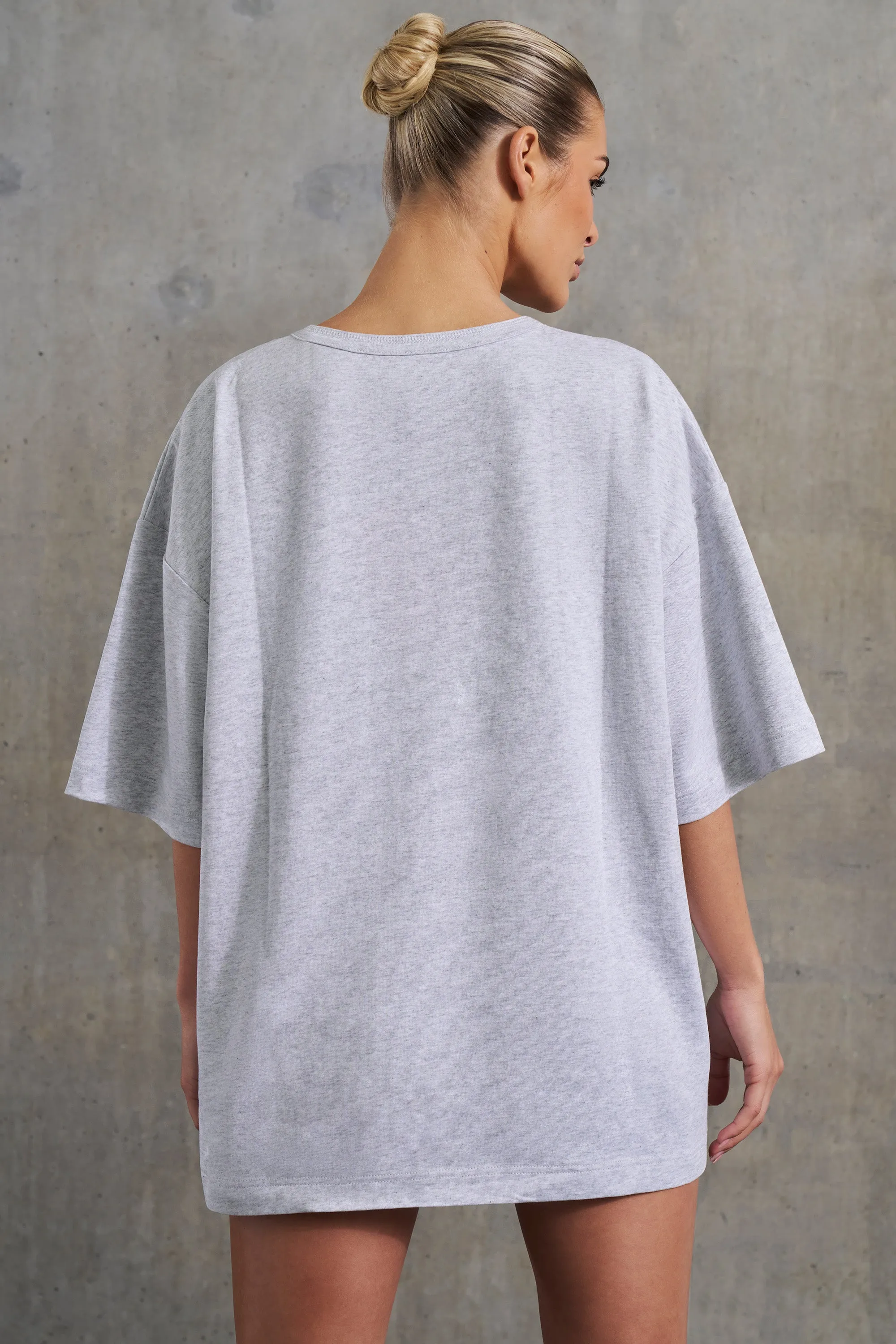 No Effort - Oversized Slogan T-Shirt in Heather Grey sold by Bo + Tee product image thumbnail 3