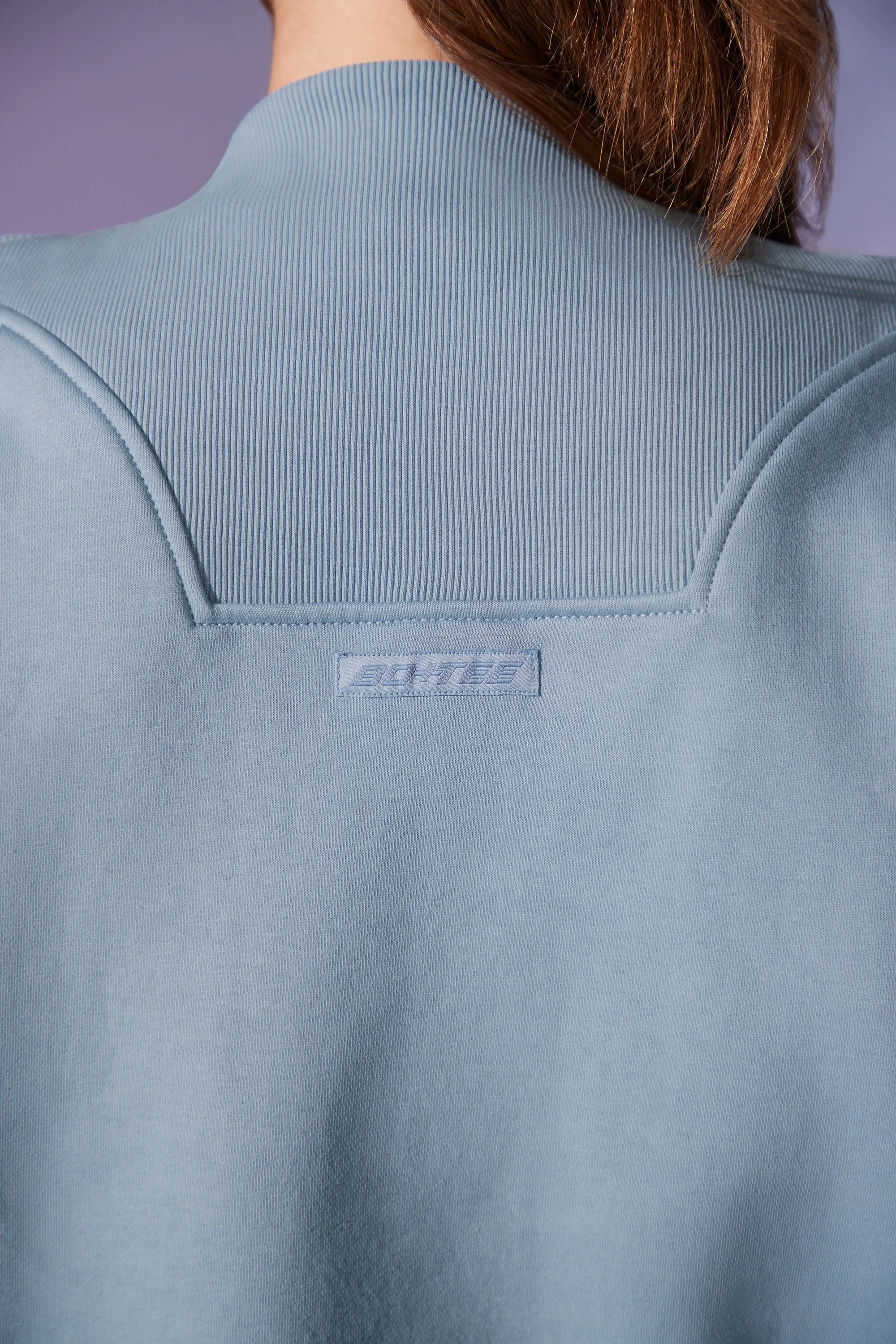 Comfort Zone - Oversized Half Zip Sweatshirt in Denim Blue sold by Bo + Tee product image thumbnail 4