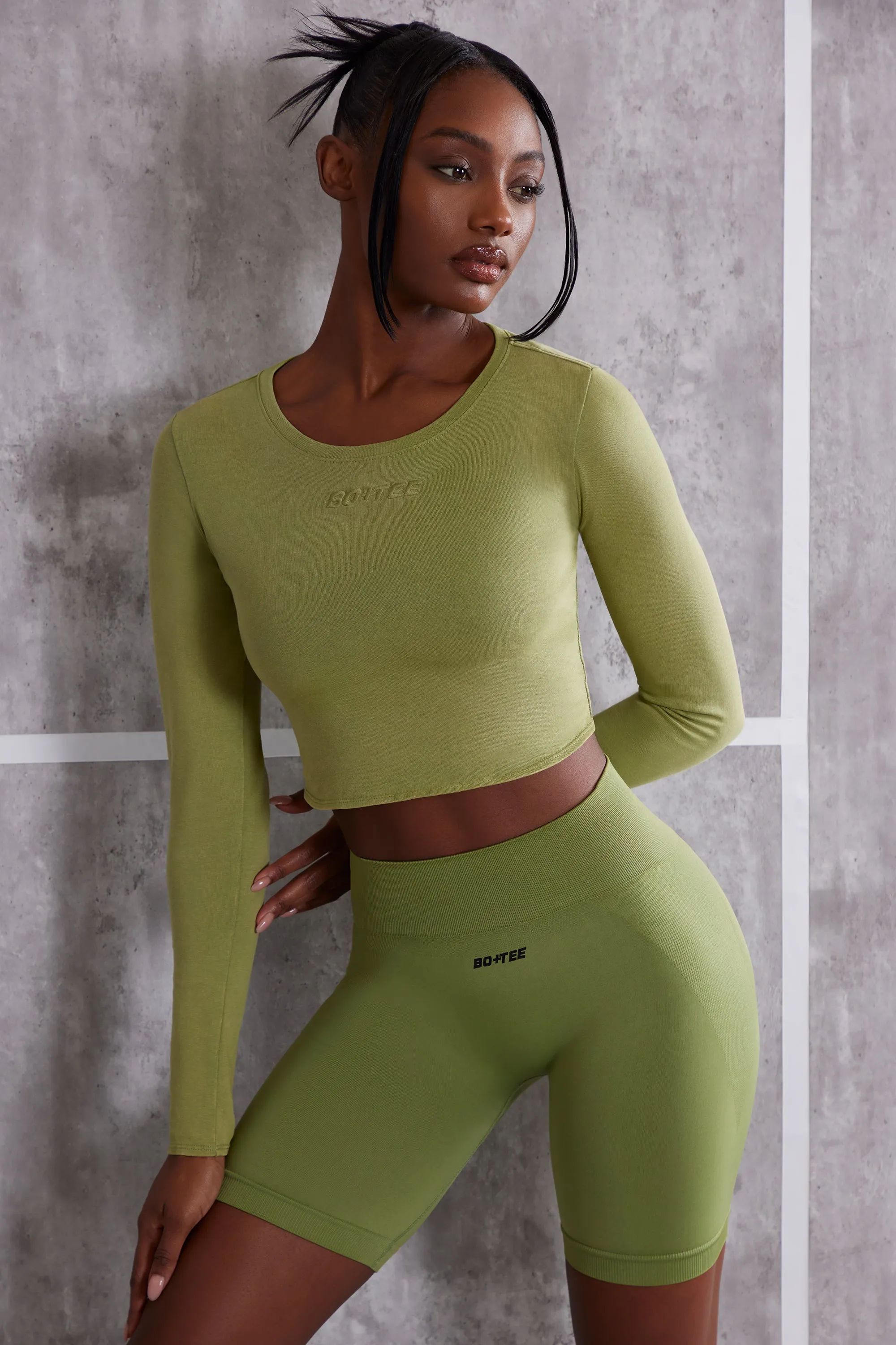 Refocus - Long Sleeve T-Shirt in Olive sold by Bo + Tee product image thumbnail 5