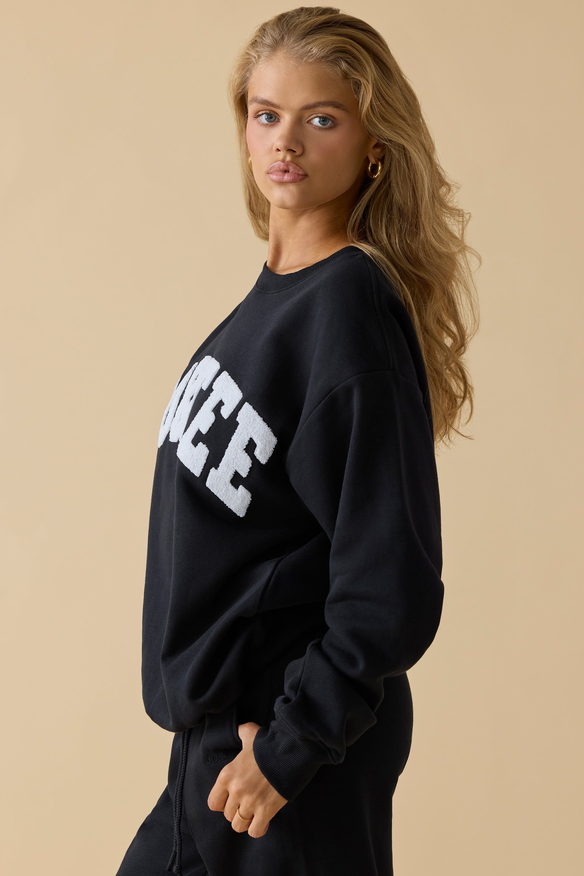 Self Care - Oversized Crew Neck Sweatshirt in Black sold by Bo + Tee product image thumbnail 2