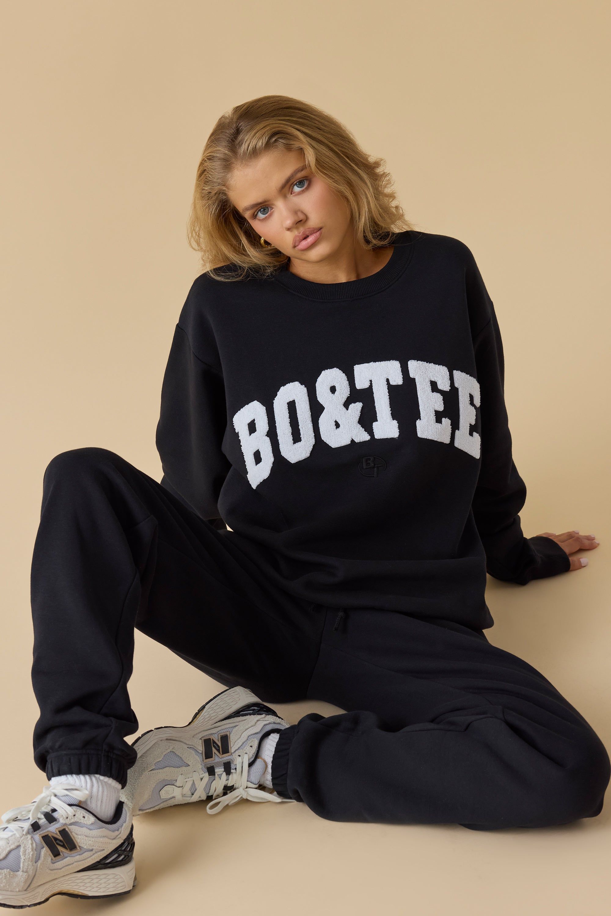 Self Care - Oversized Crew Neck Sweatshirt in Black sold by Bo + Tee