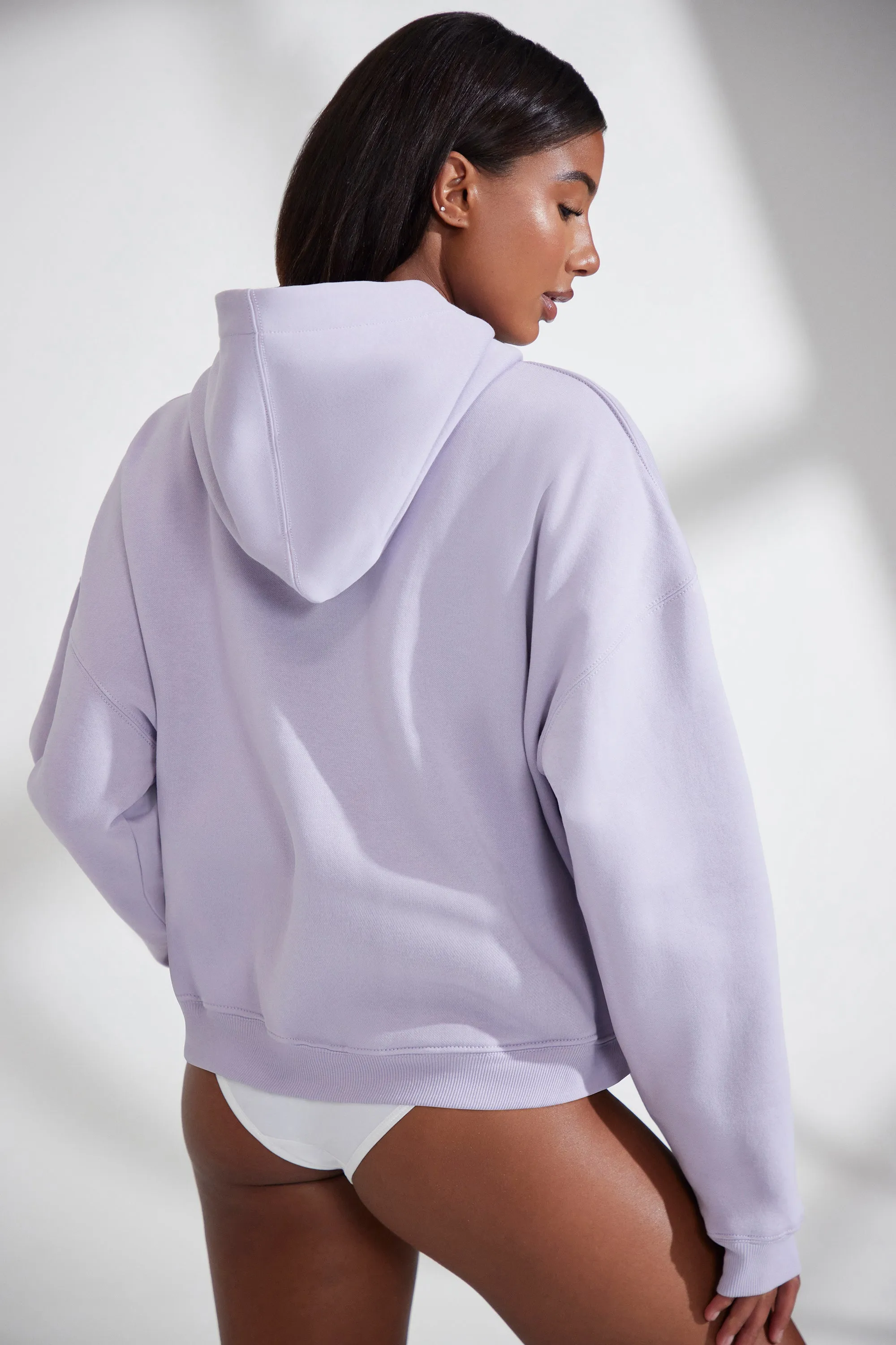 Varsity - Oversized Hooded Sweatshirt in Lavender sold by Bo + Tee product image thumbnail 3