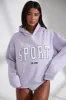 Varsity - Oversized Hooded Sweatshirt in Lavender sold by Bo + Tee