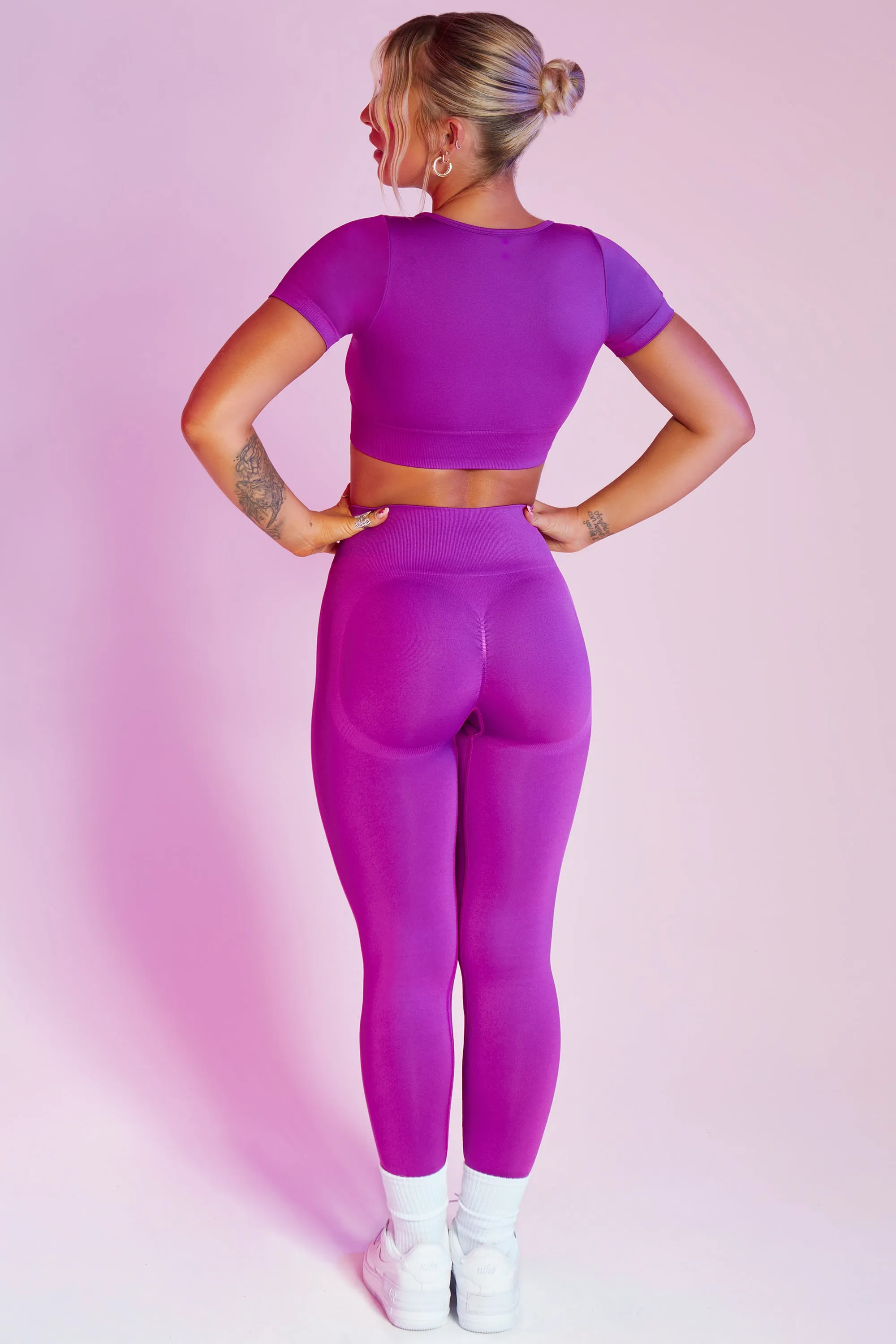 Superset - Petite Curved Waist Seamless Leggings in Purple sold by Bo + Tee product image thumbnail 3