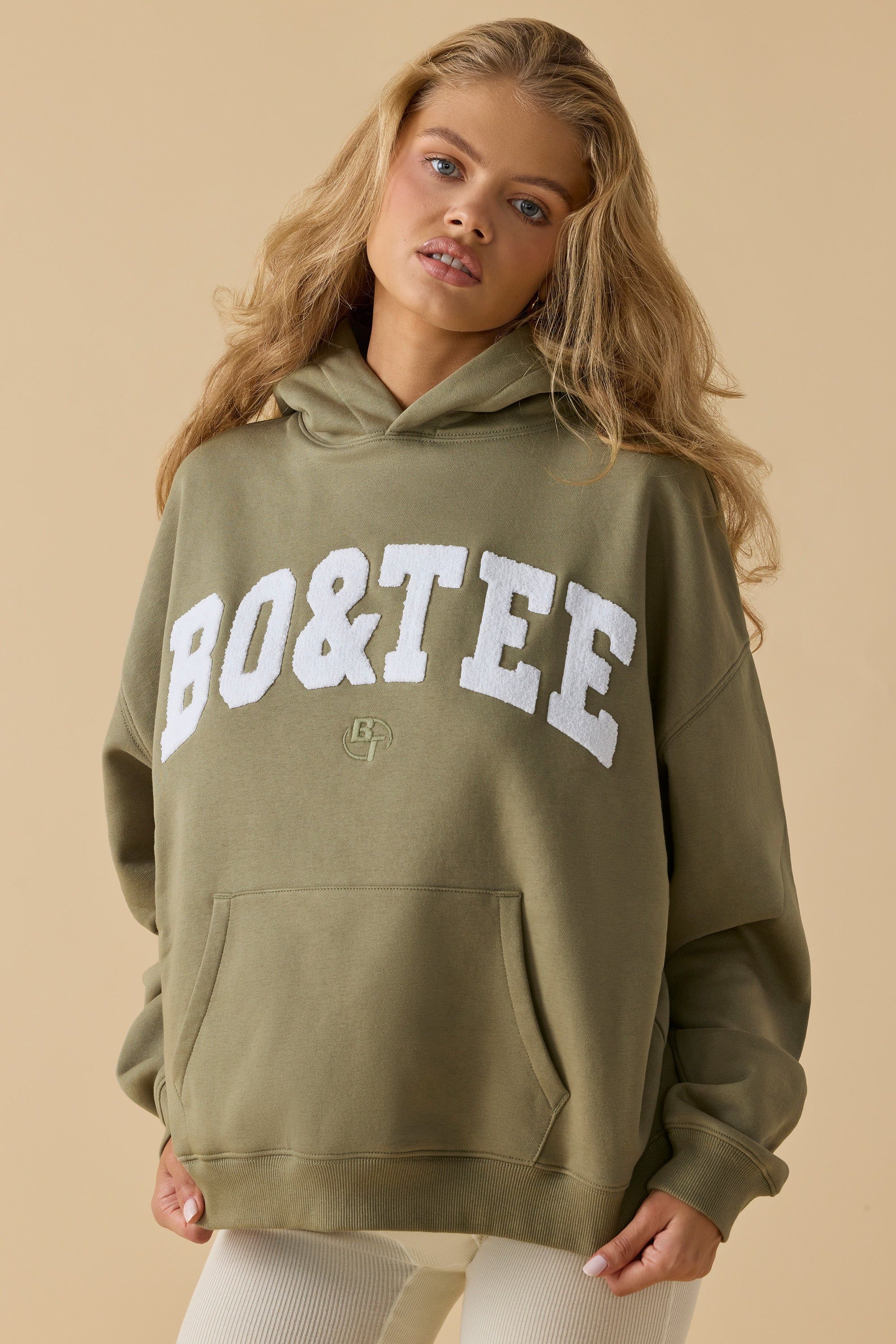Comfort - Oversized Hooded Sweatshirt in Soft Olive sold by Bo + Tee product image thumbnail 10